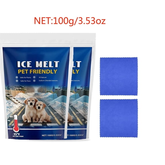 Kumdkd Pet & Concrete Safe Ice Melt, Fast Acting Snow Melter for Driveways, Sidewalks & Steps, Environmentally Friendly, Leaves No Residue, 20 lb Bag