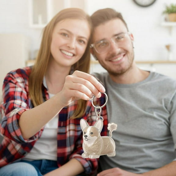 Kumdkd Pet Memorial Keychain for Ashes & Hair - Dog/Cat Keepsake Holder, Loss Grief Sympathy Gift for Pet Lovers, Cremation Jewelry with Clear Resin Storage Compartment (2 inch)