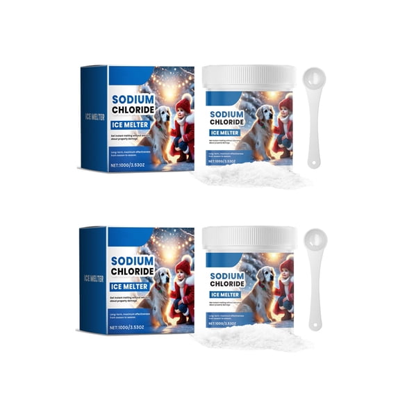 Kumdkd Pet Safe Ice Melt with Spoon - Fast Acting Ice Melter Pellets for Driveway, Sidewalk, Non Toxic, Non Corrosive, Easy to Clean, Long Lasting Storage