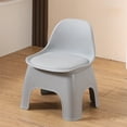 thumbnail image 1 of Kumdkd Plastic Backrest Stool for Kids - 15.7x12.5x10.2in Thickened Household Chair with Reinforced Base, Gray, Detachable & Easy Clean, 1 of 6
