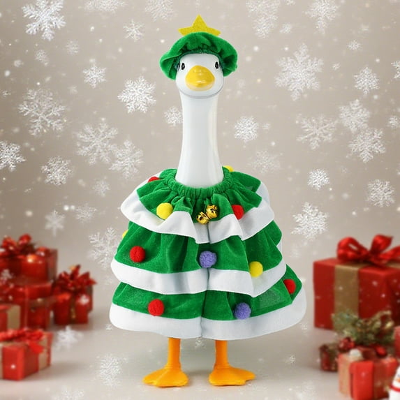 Kumdkd Porch Goose Christmas Outfit Statue – Funny Yard Goose Statue Clothes for Outdoor Lawn Decor | Cute Set for 17-23 Inch Porch Goose