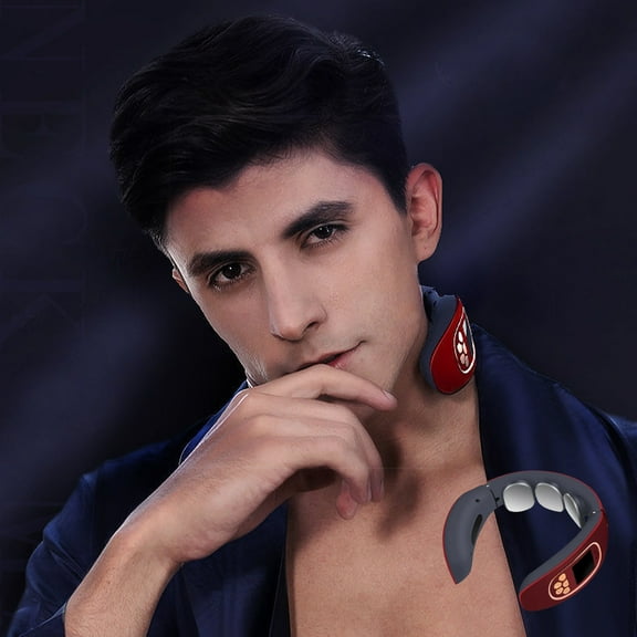 Kumdkd Portable Neck Massager with Heat, 4 Modes 15 Temperature Settings, USB Rechargeable Smart Neck Pain Relief, 5.51x6.29x2.36in, Gift for Parents Partner