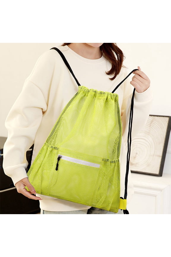 Premium Drawstring Sports Backpack - Large Gym Duffel Bag for Basketball/Football | Water-Resistant Hiking & Beach Pack with Ventilation Mesh