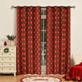 thumbnail image 1 of Kumdkd Printed Christmas Curtains | Red Holiday Design | Light-Blocking Nylon/Spandex | 53x84in | Grommet Top for Easy Installation | Festive Home Decor‌, 1 of 8