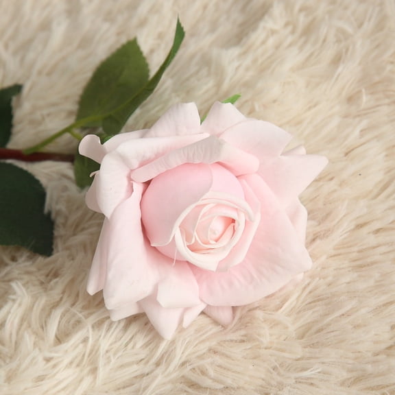 Kumdkd Realistic Cloth Roses - 28" Artificial Flowers for Weddings, Home Decor & Outdoor Use, Fade-Resistant Flannel Stems with Bendable Wire (Dustproof, 12cm Blooms, 1PC)