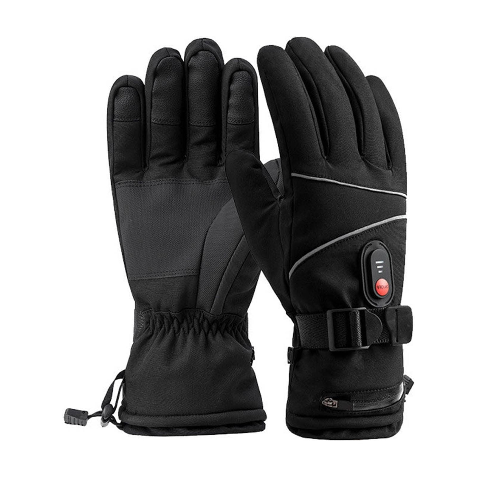 Kumdkd Rechargeable Heated Gloves for Women & Men, Winter Touchscreen Ski Gloves with 3 Heat Settings, Waterproof Thermal Driving Gloves, 8-Hour Battery, Carbon Fiber Heating for Outdoor Sports