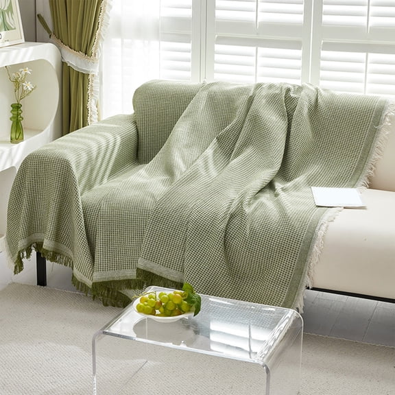 Kumdkd Reversible Sofa Cover Slipcover, Pet-Proof Furniture Protector - Non-Slip Stretch Couch Cover for Dogs & Cats, 59" x 35", Green, Polyester, Washable
