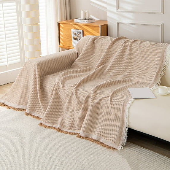 Kumdkd Reversible Sofa Cover Slipcover, Pet-Proof Furniture Protector - Non-Slip Stretch Couch Cover for Dogs & Cats, 59" x 35", Khaki, Polyester, Washable
