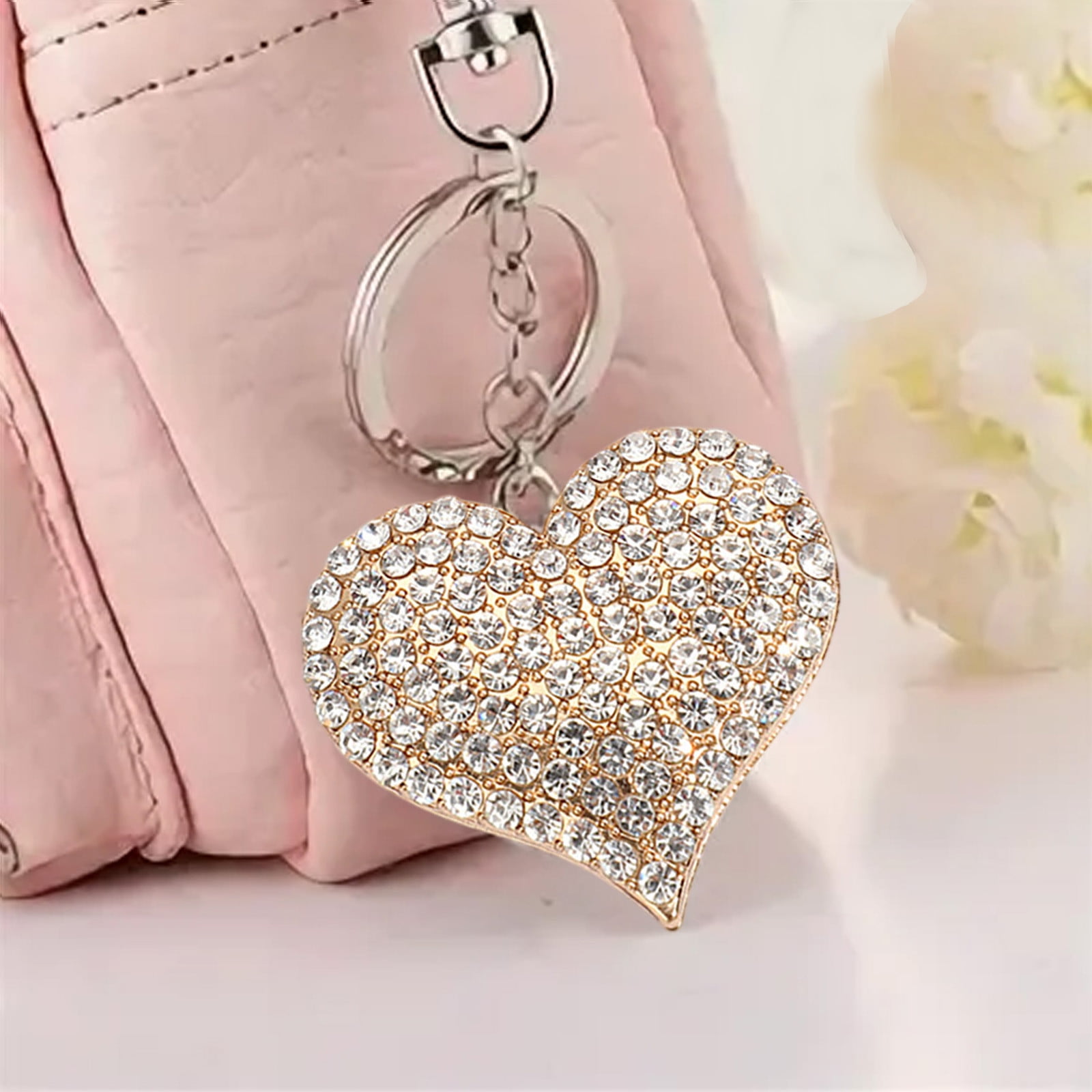 Rhinestone Heart Keychain - Sparkling Bling Key Ring For Women, Valentine's Day & Christmas Gift - View #9