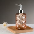 thumbnail image 1 of Kumdkd Rhombus Glass Soap Dispenser - 7"x2.7" Press Pump Bottle for Hand Soap & Shampoo (7 Colors), 1 of 6