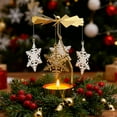 thumbnail image 1 of Kumdkd Rotating Christmas Candlestick - Golden Snowflake Design with LED Light, Battery-Powered Flameless Candle for Festive Home Decor (Includes Batteries), 1 of 6