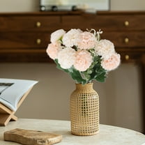 Kumdkd Silk Roses Fake Champagne Roses with Stems Real Touch Rose Artificial Flowers for Arrangement Wedding Party Home Decoration(Pink)