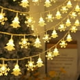 thumbnail image 1 of Kumdkd Snowflake Christmas Lights 32.8ft Battery Operated Flashing LED String, Waterproof IP44 Indoor Outdoor Decor for Tree Home Party, Warm White Twinkling Lights, 1 of 7