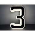 thumbnail image 1 of Kumdkd Solar Powered LED Address Numbers, Waterproof Illuminated House Numbers Sign with Time & Temperature Display, Large Modern Outdoor Address Plaque for Mailbox, IP65, Black/White, 1 of 2