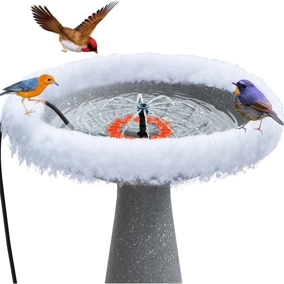 Kumdkd Bird Bath Heater for Outdoors with Water Pump, 70W Automatic Thermostat Livestock Tank Heater, Non-Conductive Ice Melter for Stock Tanks, Ponds, Turtles