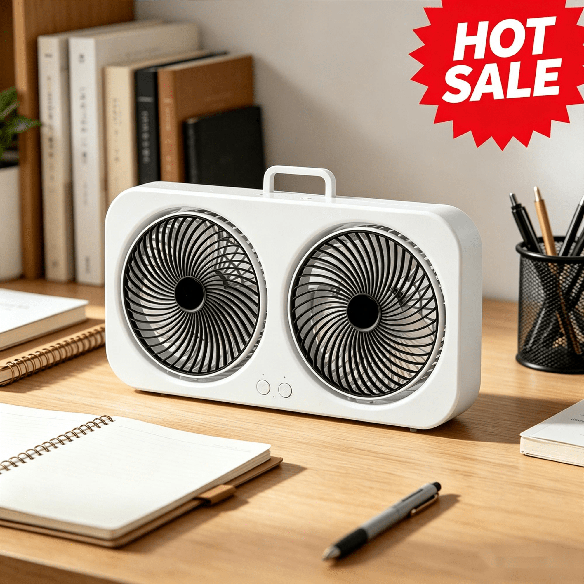 Kumdkd Twin Window Fan 3-Speed Adjustable Expanders Quiet Electric Household Fan