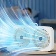 Kumdkd Twin Window Fan, 15.8"×8.3", 2-Speed, Adjustable Expanders, Quiet for Home, Office & Kitchen
