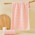 thumbnail image 1 of Kumdkd Ultra-Soft Fleece Towel for Hair & Body, 29.52x13.77in Large Lightweight Quick-Dry Bath Towel, Highly Absorbent Fast Drying Face Wash Towel for Adults Men Women - Pink Polyester, 1 of 6