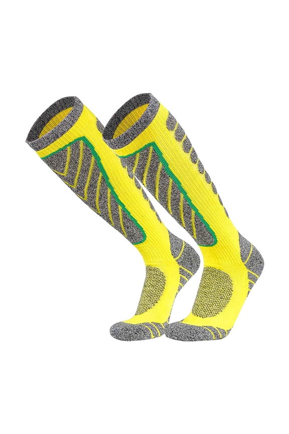 Unisex Ski Socks - High Cotton Fabric, Breathable Mesh, Elastic Fit for Comfort & Stability During Winter Sports