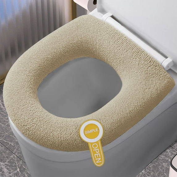 Kumdkd Universal Toilet Seat Cover - Soft Knitted Cushion for Standard/Elongated Seats - Machine Washable Bathroom Accessory - Non-Slip & Breathable Design
