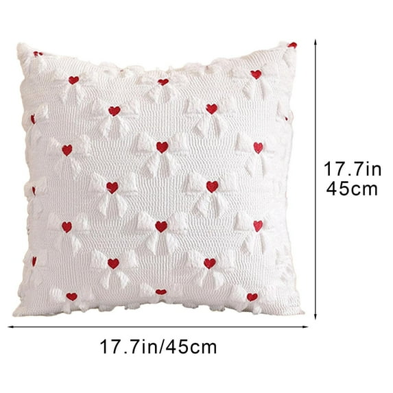 Kumdkd Valentine's Day Pillow Cover Set of 1, 18x18in Romantic Decor Canvas Cushion Covers for Sofa, Bed, Office, Hair Salon, Washable Decorative Throw Pillow Covers