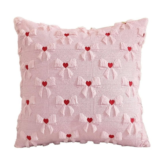 Kumdkd Valentine's Day Pillow Cover Set of 1, 18x18in Romantic Decor Canvas Cushion Covers for Sofa, Bed, Office, Hair Salon, Washable Decorative Throw Pillow Covers