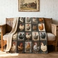 thumbnail image 1 of Kumdkd Vintage Rooster Checkered Throw Blanket - 70x100cm Soft Plaid Nap Blanket for Couch, Picnic & Outdoor Use, Washable Decorative Farmhouse Style Accent (Red/Black), 1 of 9