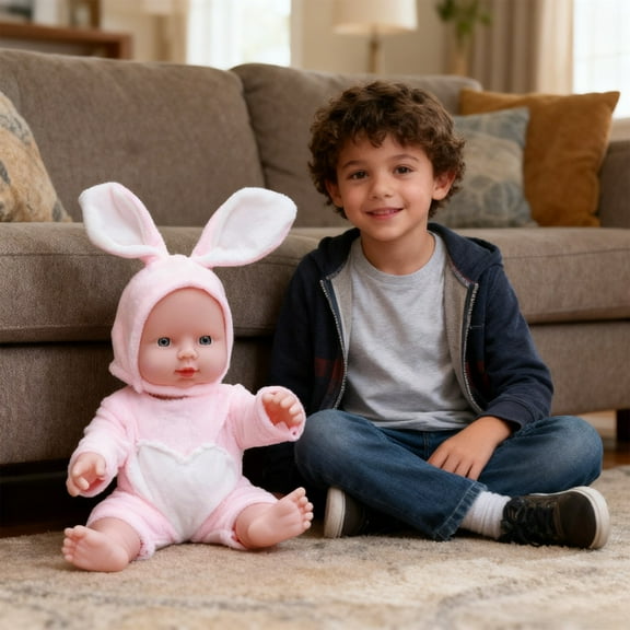 Kumdkd Vinyl Talking Doll - Interactive Learning Toy with Guided Speech - Washable Soft Rubber Design - 20x18x13cm Size - Perfect Christmas Gift