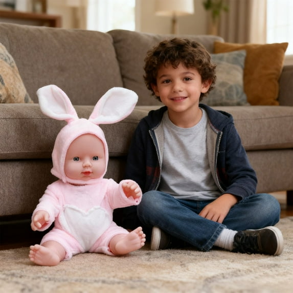 Kumdkd Vinyl Talking Doll - Interactive Learning Toy with Guided Speech - Washable Soft Rubber Design - 20x18x13cm Size - Perfect Christmas Gift