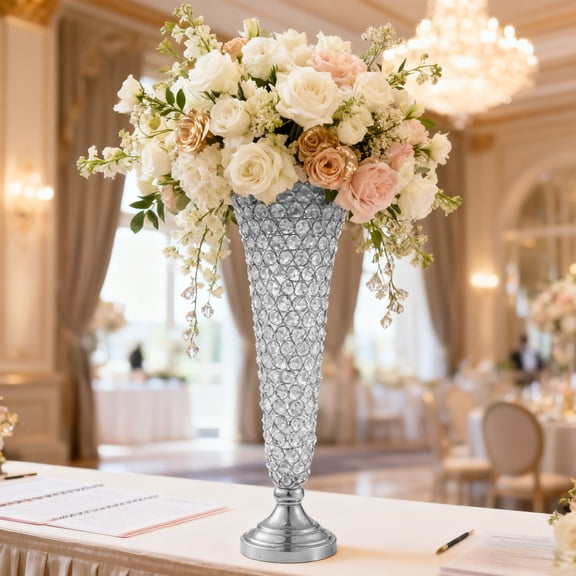 Kumdkd Wedding Candle Holders Set of 1, Silver Iron Candle Holders for Table Centerpiece, Floral Candle Holder for Birthday Party, Restaurant, Hotel, Home Dining Decor