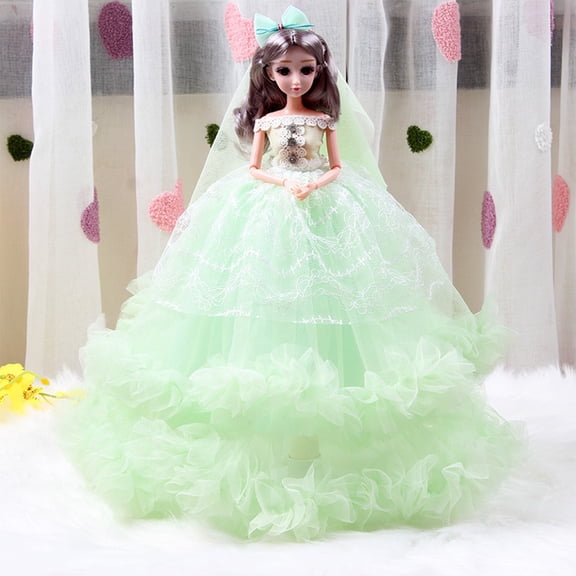 Kumdkd Wedding Dress Princess Doll - 17.7in Bride Toy with Movable Joints, Realistic Hairstyle & Makeup, Gift Box Included, Perfect for Girls' Play & Collecting