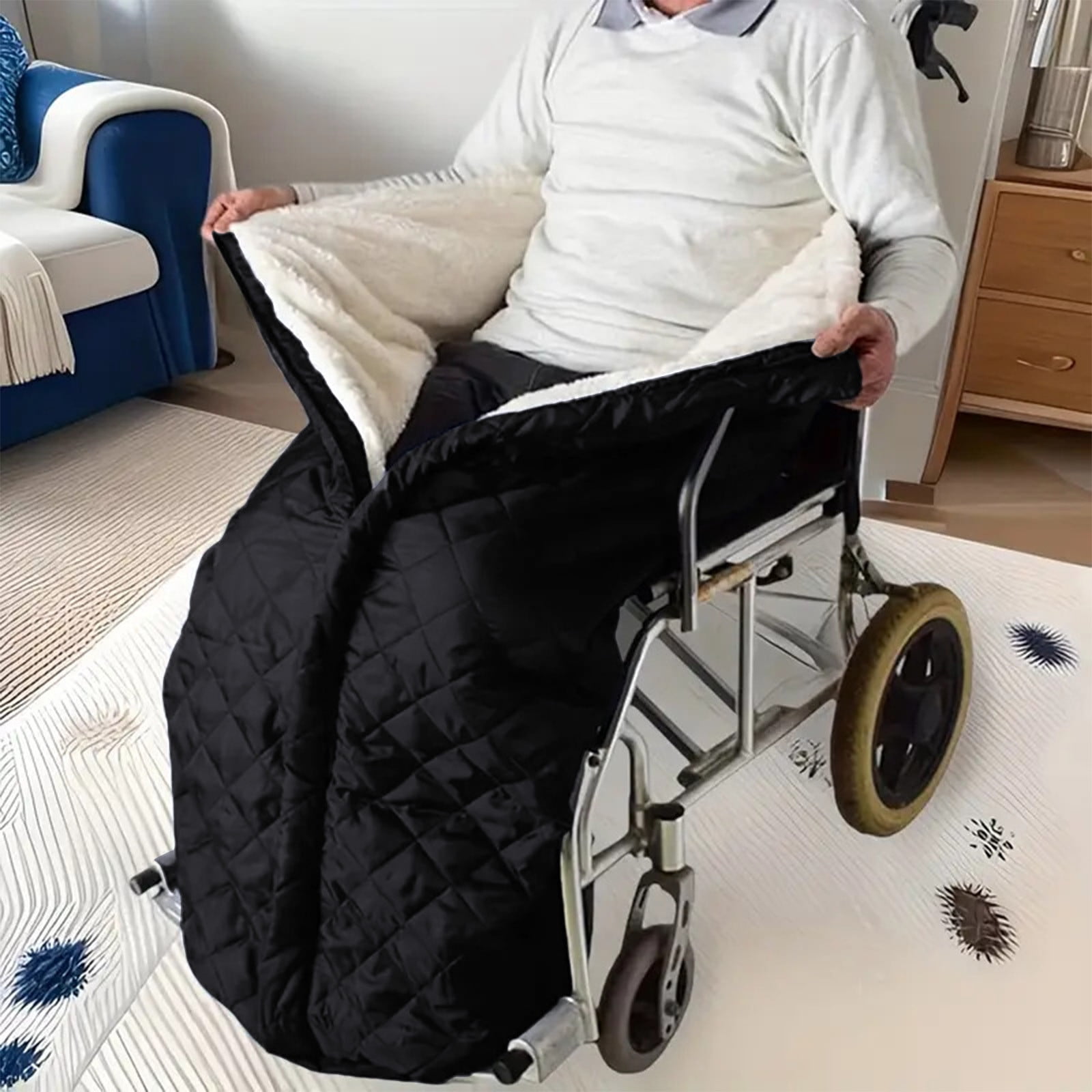 Kumdkd Wheelchair Warm Blanket Half Body Cover, 51.18x25.59in Thickened ...