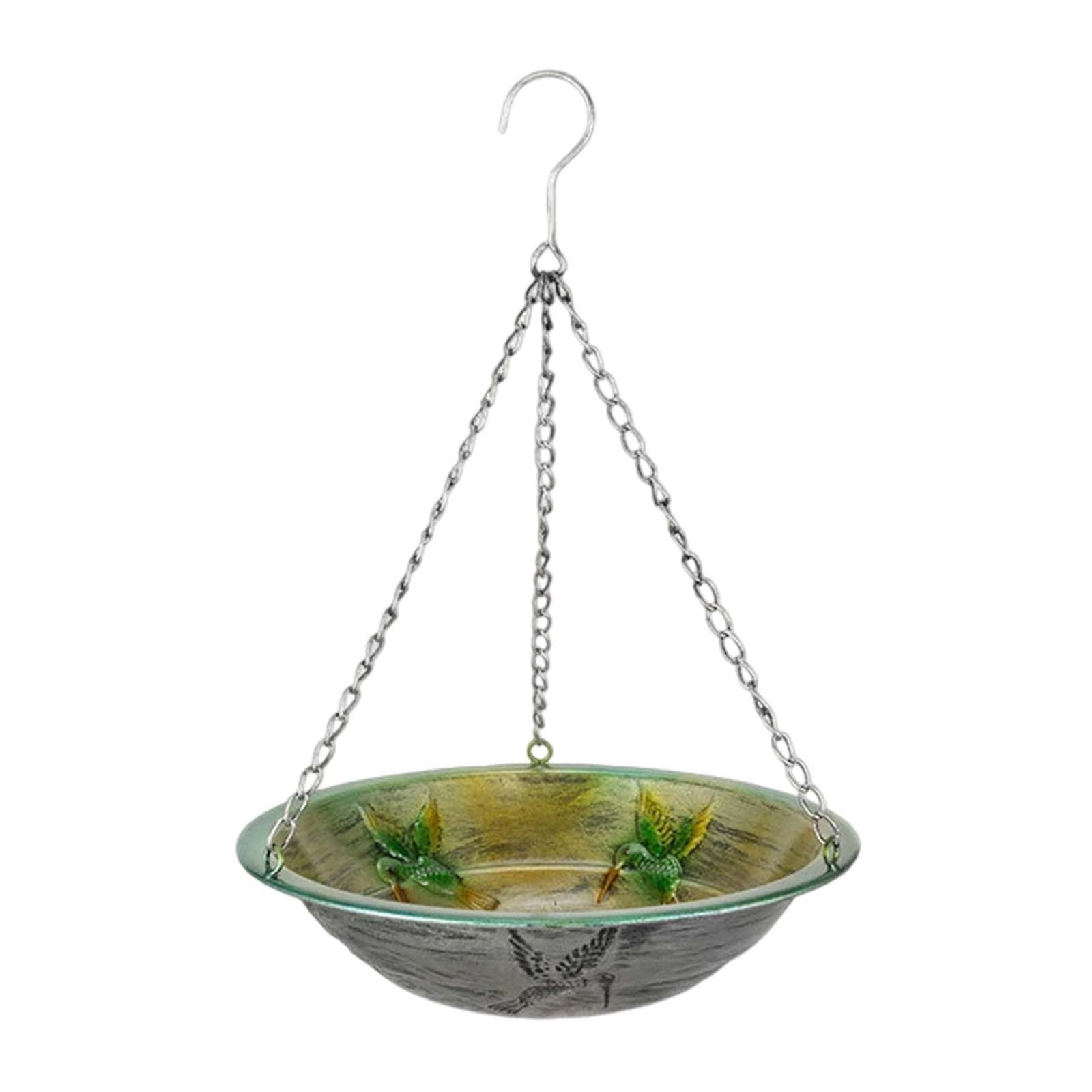 Kumdkd Wrought Iron Hummingbird Feeder Outdoor, 18x13in Metal Hanging Bird Feeder, Decorative Garden Feeder for Hummingbirds & Wild Birds, Rust-Resistant Yard Patio Decor