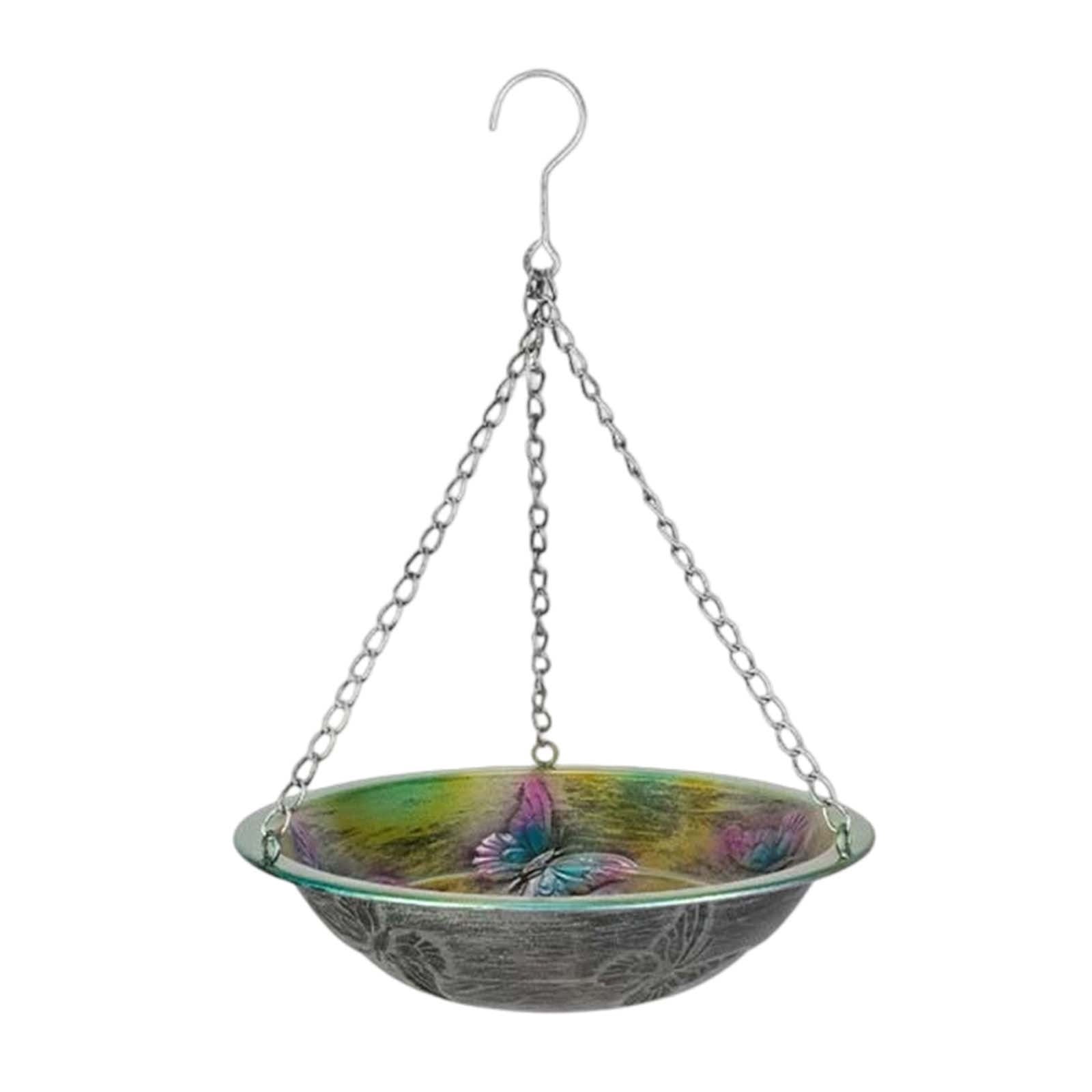 Kumdkd Wrought Iron Hummingbird Feeder Outdoor, 18x13in Metal Hanging Bird Feeder, Decorative Garden Feeder for Hummingbirds & Wild Birds, Rust-Resistant Yard Patio Decor