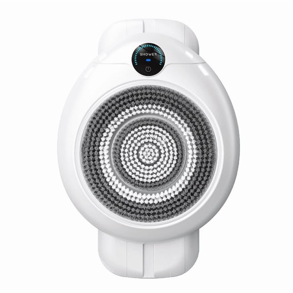 Kumdkdwn Automatic Back Scrubber, Wall Mounted Electric Shower Brush, Waterproof Rechargeable, with 2 Rotating Heads, Exfoliating Massage, Hands-Free Cleaning