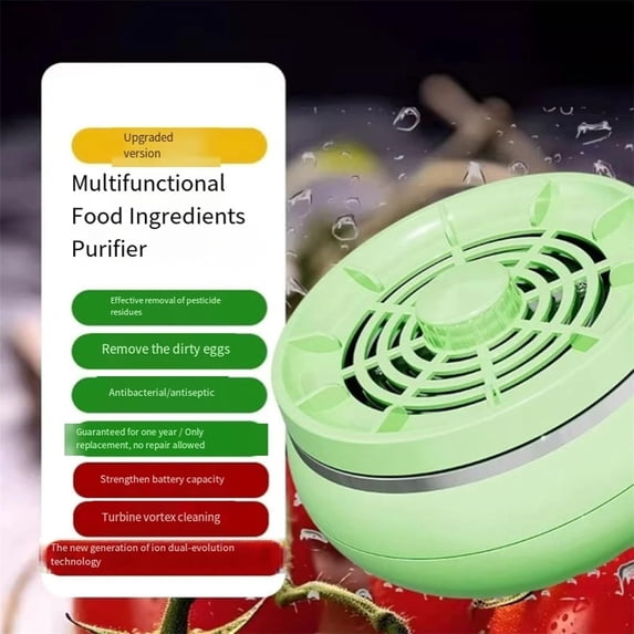 Kumdkdwn Fruit and Vegetable Cleaner, Ozone Food Purifier and Washer Machine, Portable Produce Cleaner for Kitchen, Remove Pesticides, USB Rechargeable, Household Food Cleaning Appliance