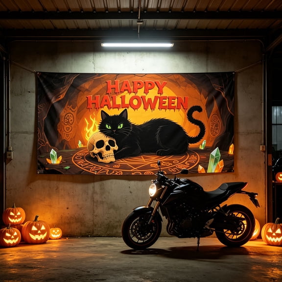 Kumdkdwn Halloween Garage Door Banner Scary Themed Large Hanging Flag for Outdoor Indoor Party Home Yard Wall Decor Spooky Cover