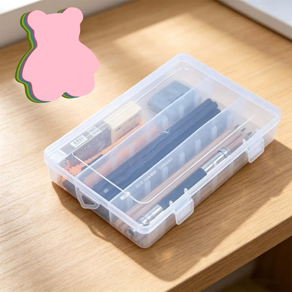 Kumdkdwn Macaron Chromatic Pencil Case - Transparent Polymeric Stationery Organizer, Pastel Candy-Colored Caddy for Scholastic Instruments & Creative Art Supplies