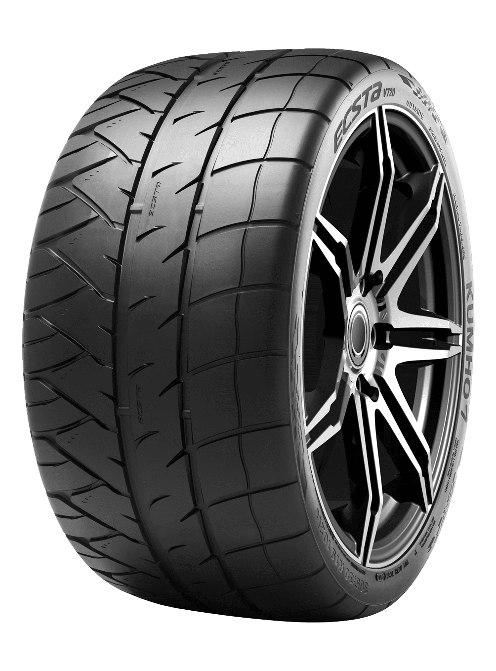 Kumho Ecsta V720 Summer Performance Tire - 305/30R19 102W Fits: 2017-23  Chevrolet Camaro ZL1, 2021-23 Ford Mustang Mach 1