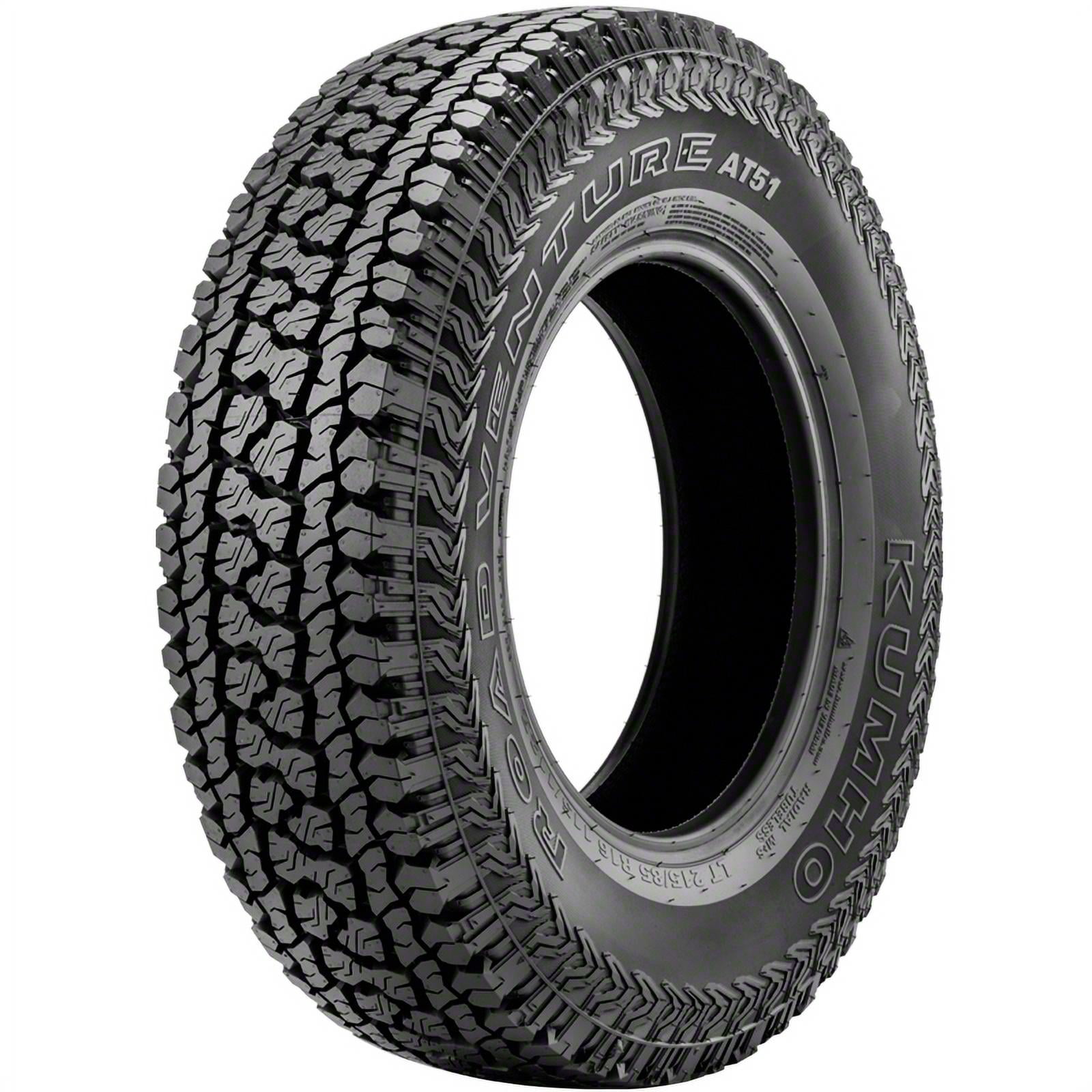 Kumho Road Venture AT51 All Terrain LT285/75R16 126/123R E Light Truck Tire Fits: 2006-08 Hummer H3 Base, 2009 Hummer H3 Championship Series