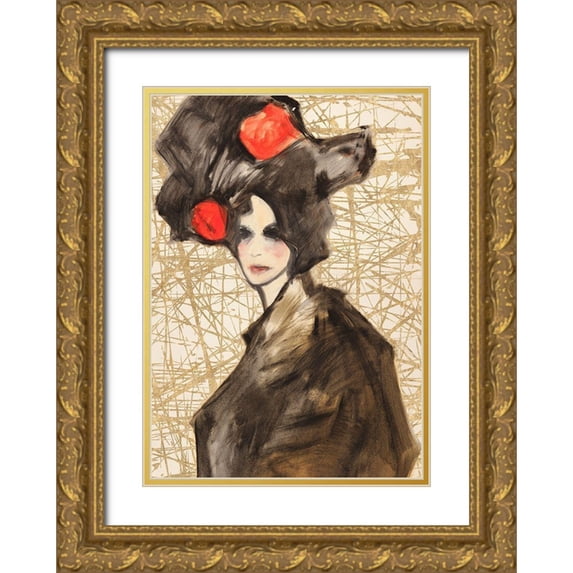 Kumi 11x14 Gold Ornate Wood Framed with Double Matting Museum Art Print Titled - Asian Deity (detail)