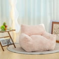 thumbnail image 1 of Kumix Bean Bag Chair for Adults with Armrests, Oversized Comfy Beige Beanbag Lounge Lazy Floor Sofa Chair for Living Room, Bedroom & Dorm, Cozy Fluffy Single Cloud Mini Couch, Pink, 1 of 5
