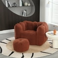 thumbnail image 1 of Kumix Bean Bag Chair with Armrests & Back Support, Chenille Reading Chair with Memory Foam, High Resilient Foam(Chips), Single Beanbag Sofa for Living Room, Bedroom, Game Room, Dorms, Red, 1 of 7