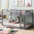 thumbnail image 1 of Jump Into Fun Bunk Bed Twin over Twin, Toddler Bunk Beds with Safety Guard Rails, Ladder, Wooden Heavy Duty Twin Bunk Beds for Kids, Bedroom, Low Bunk beds No Box Spring Required, Noiseless, Gray, 1 of 8