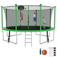 thumbnail image 1 of Kumix Trampoline 1200LBS 12FT Trampoline for Kids Adults, Trampoline with Basketball Hoop, Enclosure, Ladder and Wind Stakes, Outdoor Heavy Duty Galvanized Recreational Trampoline for Family, 1 of 8
