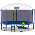 thumbnail image 1 of Kacho Trampoline 1400LBS 14FT Trampoline for Kids Adults, Trampoline with Basketball Hoop, Enclosure, Lights, Sprinkler, Outdoor Heavy Duty Galvanized Recreational Trampoline, 1 of 6