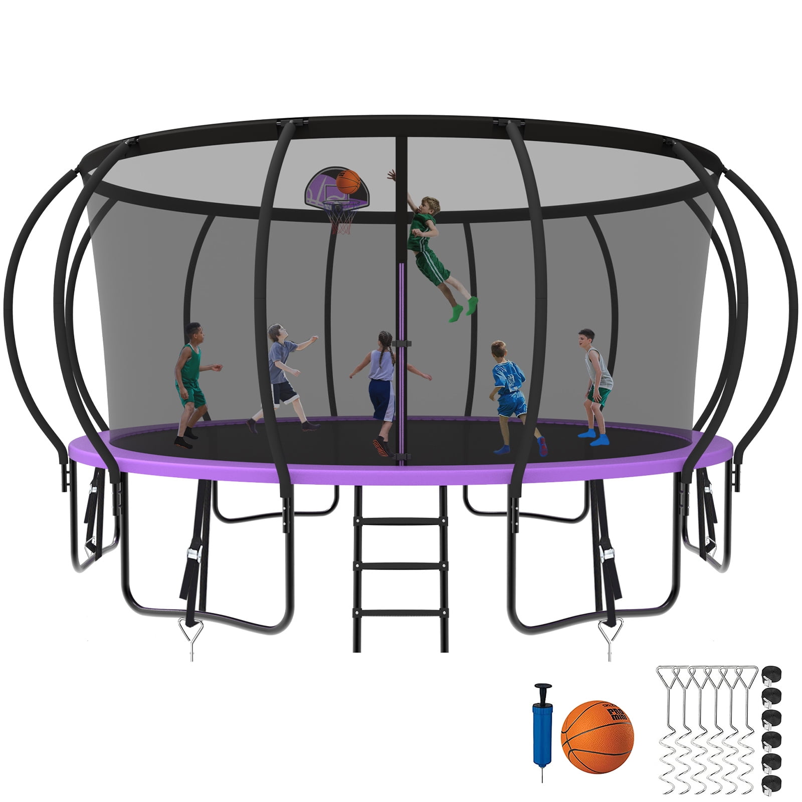 Kumix Trampoline 1500LBS 16FT for 45 Adults/ 810Kids, Trampoline with