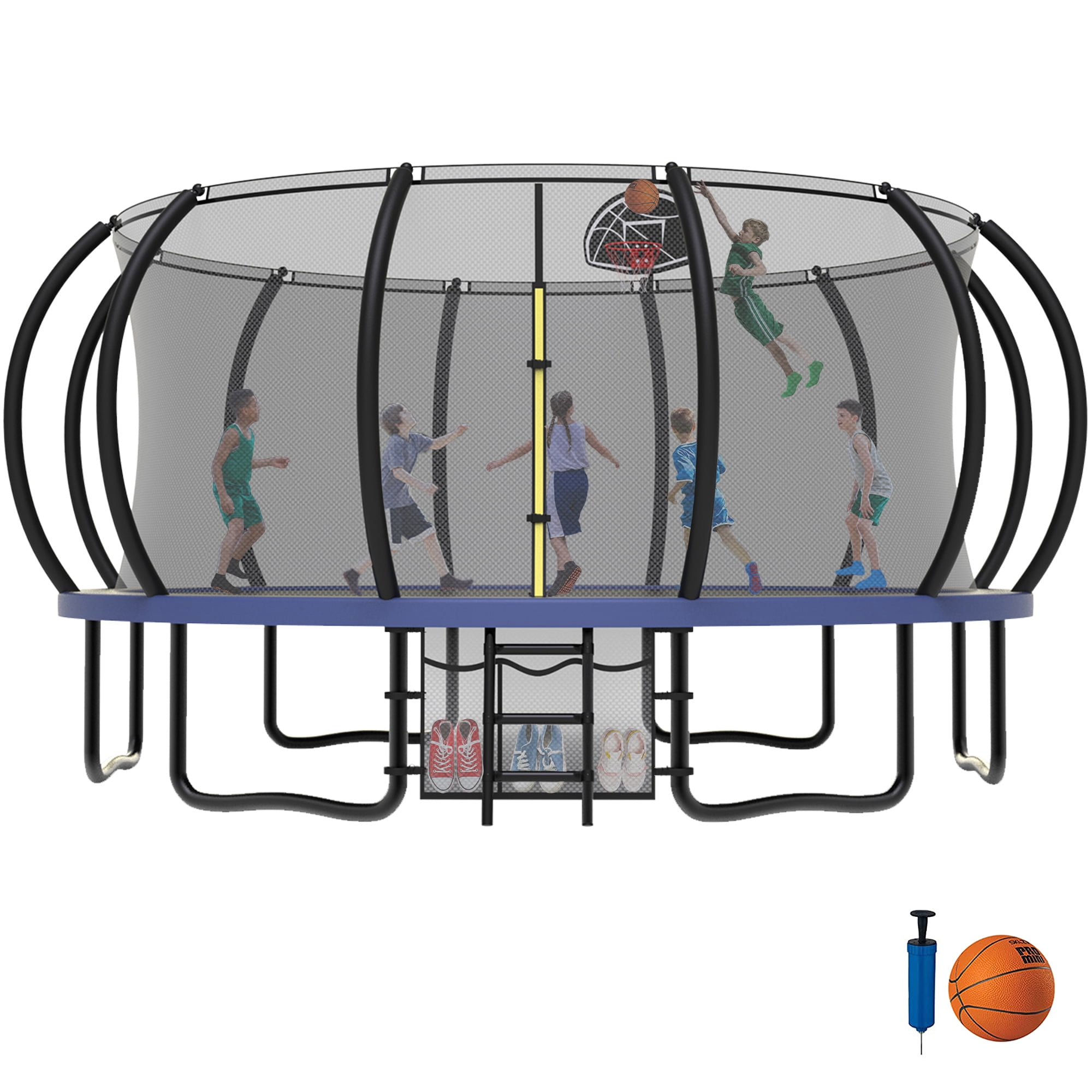 Kumix Trampoline 16FT, 1500LBS Trampoline for 45 Adults/ 89 Kids, Trampoline with Enclosure