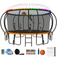 thumbnail image 1 of Kumix Trampoline 15FT 1500LBS Trampoline for 3-4 Adults/ 8-9 Kids, Recreational Trampoline with Enclosure, Basketball Hoop, Wind Stakes and More Gifts, Outdoor Galvanized Full Spray Trampoline, 1 of 7