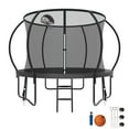 thumbnail image 1 of Kumix Trampoline 8 10 12 14 15 16FT, 800LBS Upgraded Trampoline for 2-3 Kids, Recreational Trampoline with Enclosure, Basketball Hoop, Wind Stakes, Outdoor No Gap Galvanized Full Spray Trampoline, 1 of 8
